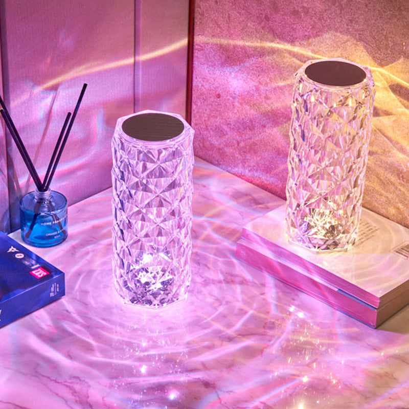 16 Colors Rose Rays Crystal Diamond Table Lamp