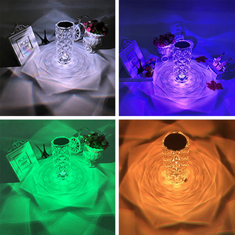 16 Colors Rose Rays Crystal Diamond Table Lamp