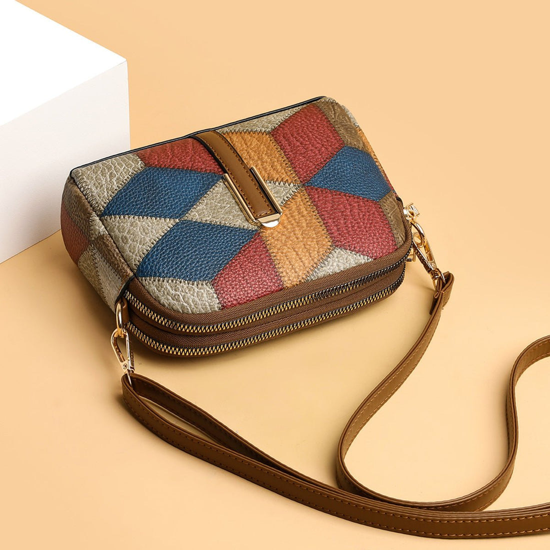 Double-Zipper Cross-body Bags