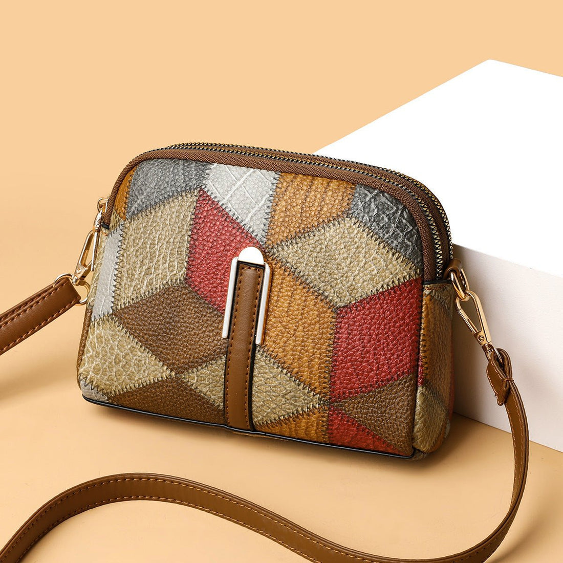 Double-Zipper Cross-body Bags
